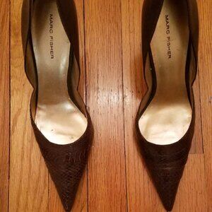 Marc Fisher Brown Leather Stiletto Heels - Size 10 (No Box)